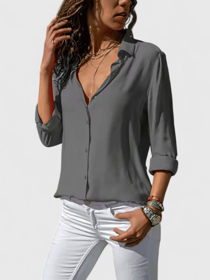 Elegant V-Neck Blouse for Effortless Everyday Sophistication