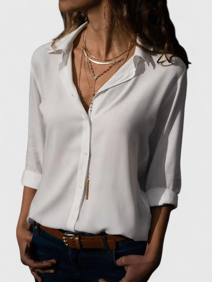Elegant V-Neck Blouse for Effortless Everyday Sophistication