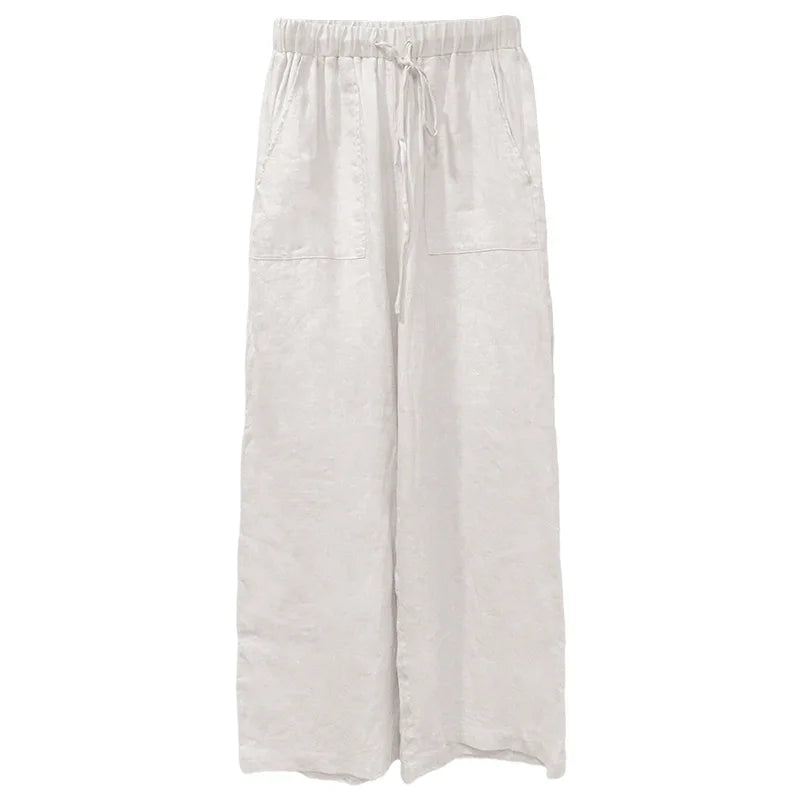 Relaxed Straight Leg Drawstring Pants for Women Over 45