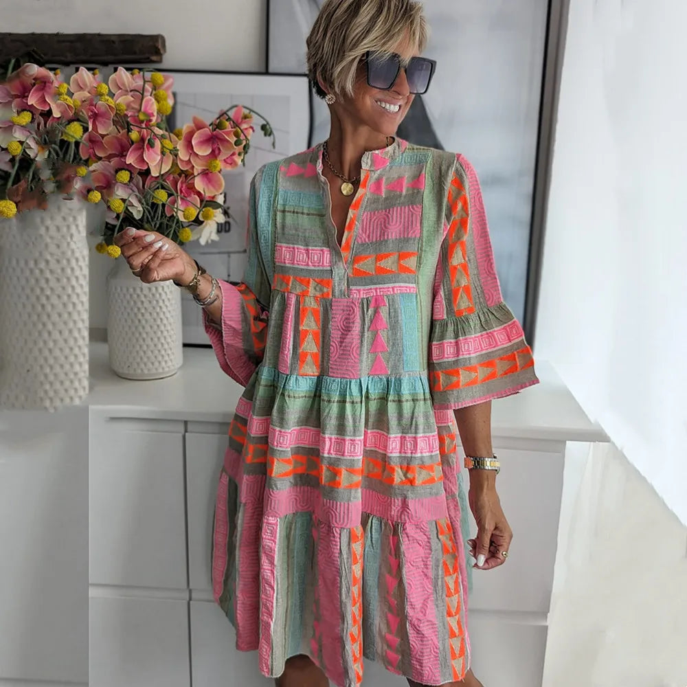 Dominique | Elegant Summer Midi Dress