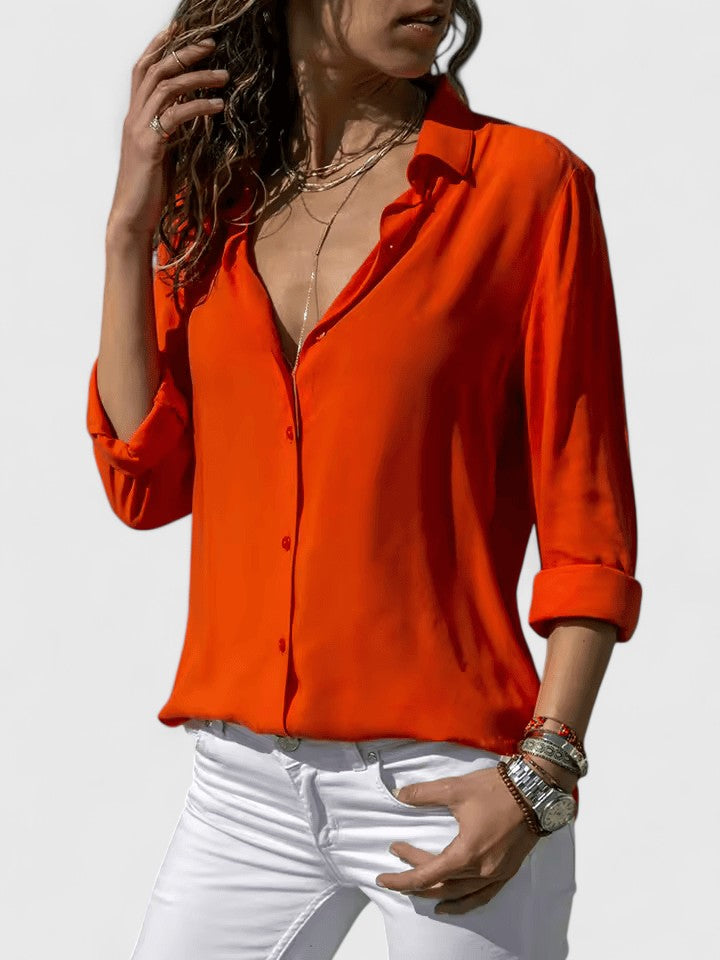 Elegant V-Neck Blouse for Effortless Everyday Sophistication