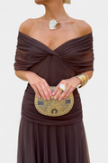 Alondra Long Floral Dress with V-Neck - Flowing Romantic Maxi Dress for Women