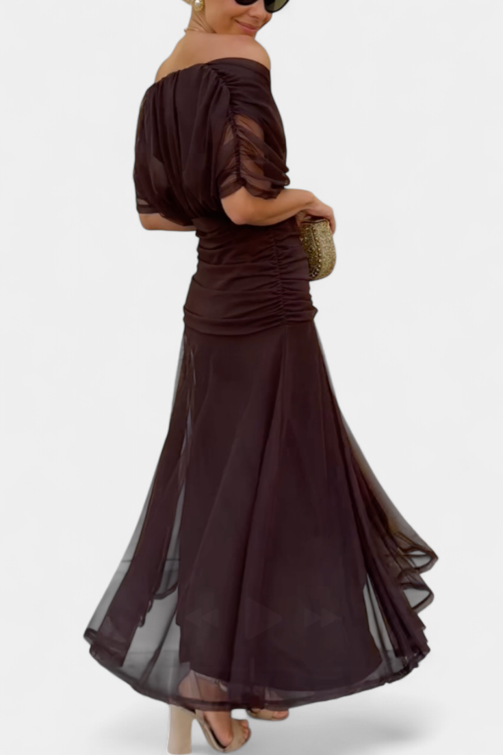 Alondra Long Floral Dress with V-Neck - Flowing Romantic Maxi Dress for Women