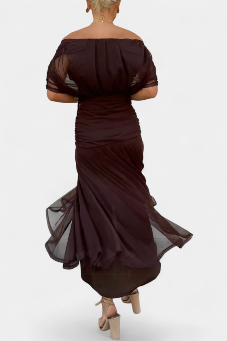 Alondra Long Floral Dress with V-Neck - Flowing Romantic Maxi Dress for Women