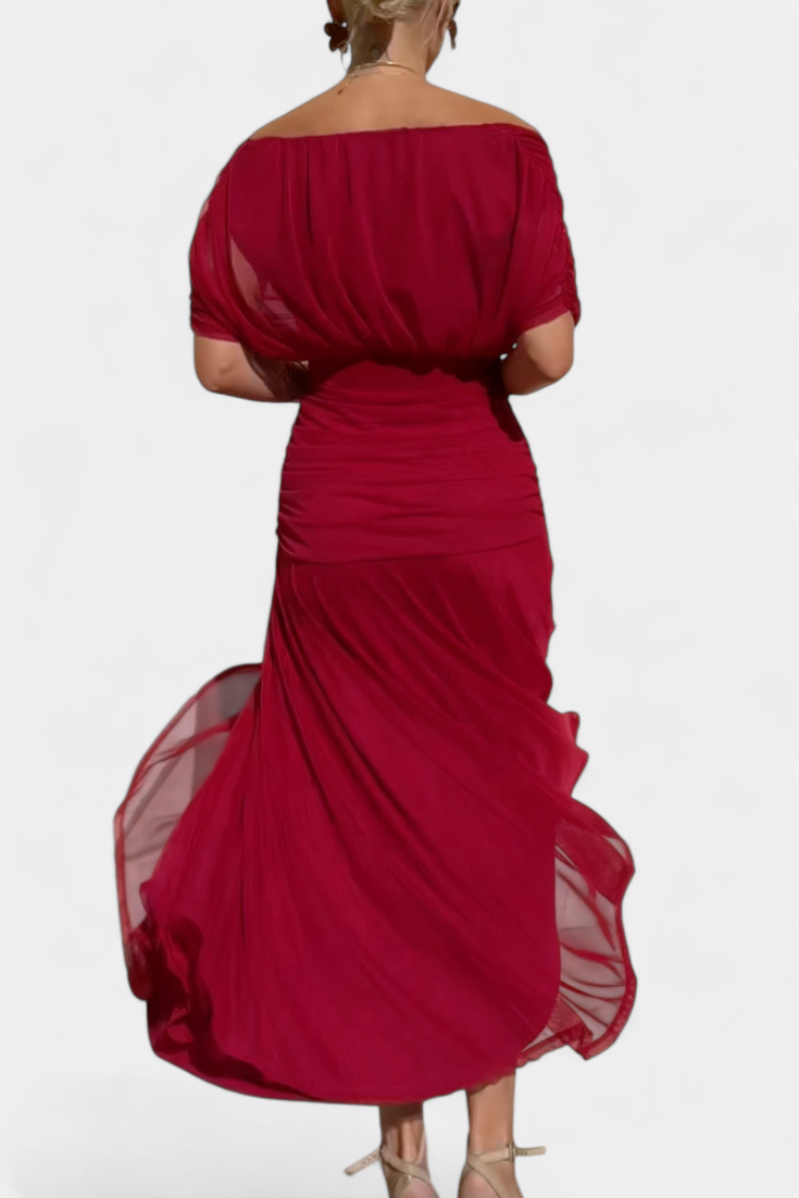 Alondra Long Floral Dress with V-Neck - Flowing Romantic Maxi Dress for Women