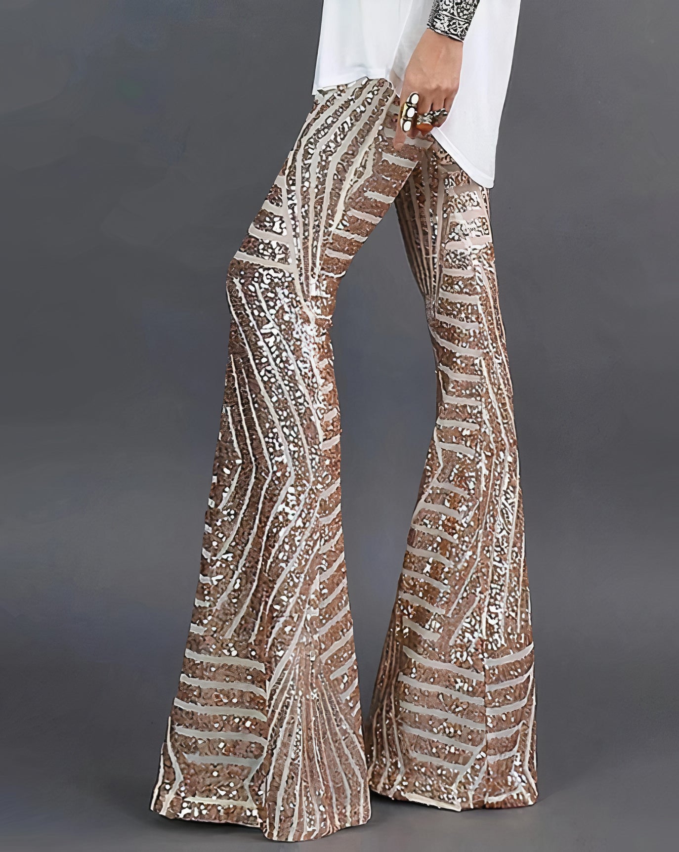 Yvonne | Glitter Flared Trousers