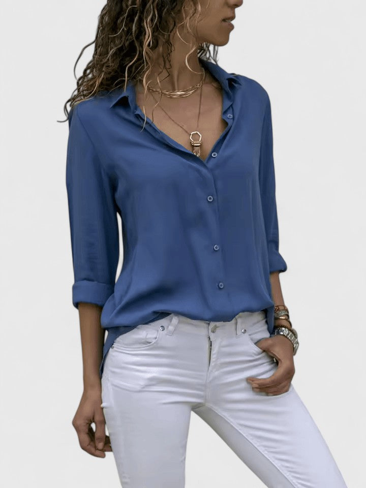 Elegant V-Neck Blouse for Effortless Everyday Sophistication