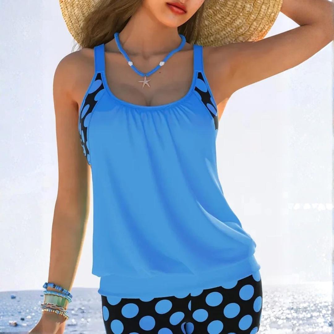 Polka Dot Cut-Out Bikini Set in Fresh Green