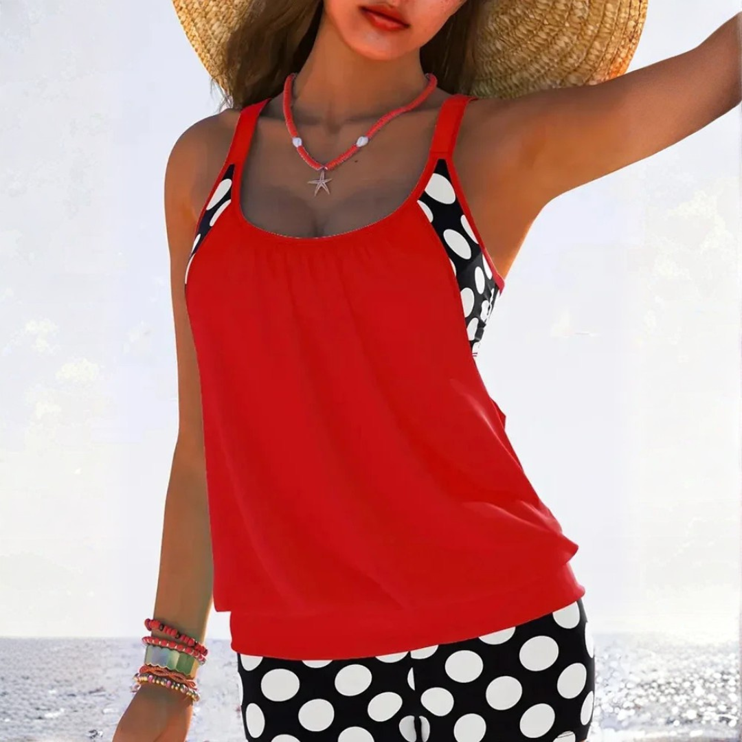 Polka Dot Cut-Out Bikini Set in Fresh Green
