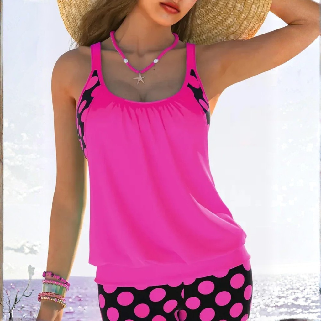 Polka Dot Cut-Out Bikini Set in Fresh Green