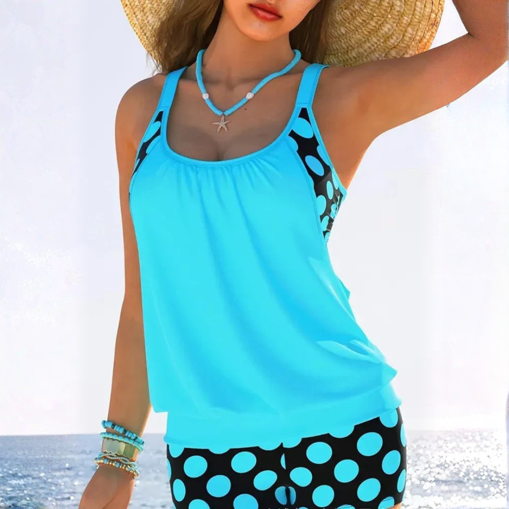 Polka Dot Cut-Out Bikini Set in Fresh Green