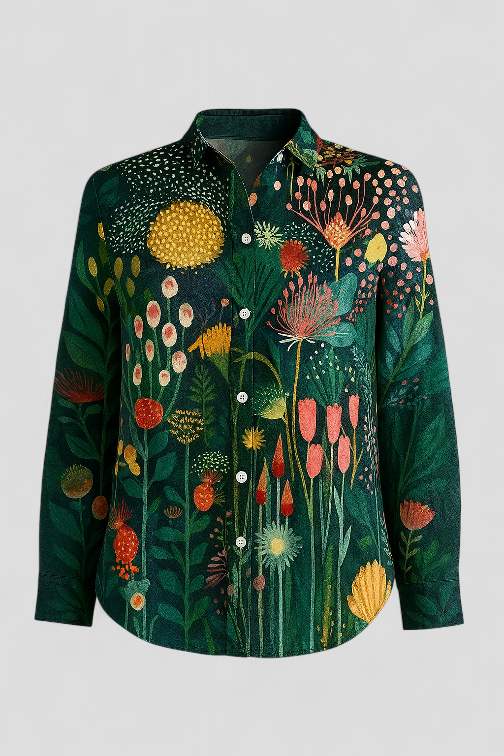 Women's Blouse with a Unique, Colorful Print