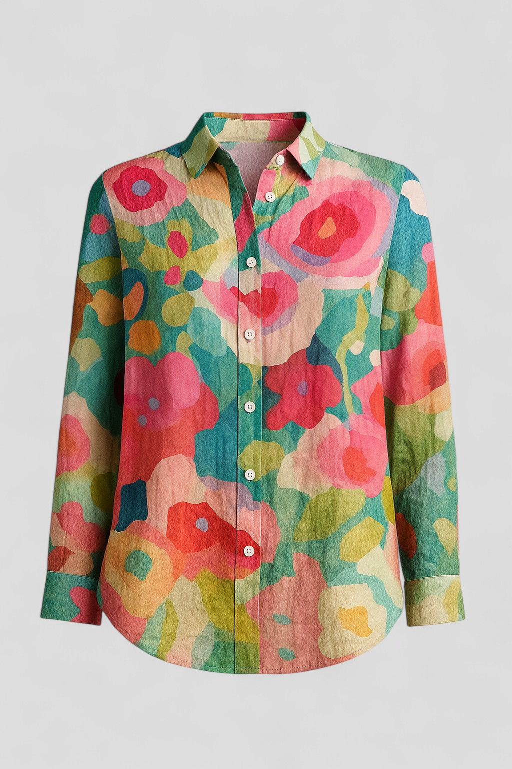 Women's Blouse with a Unique, Colorful Print
