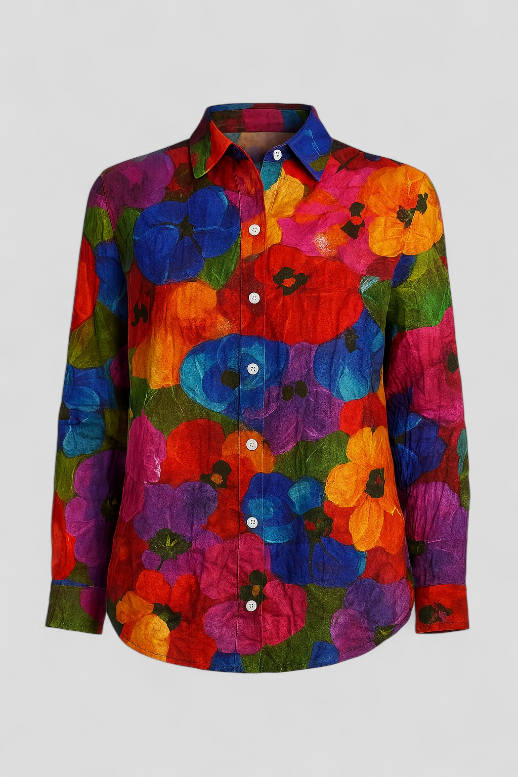 Women's Blouse with a Unique, Colorful Print