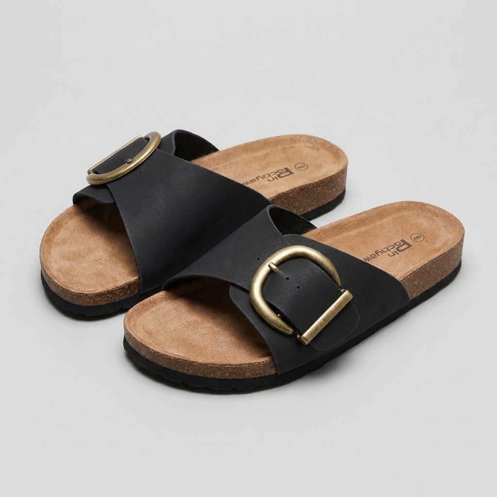 Adjustable Buckle Slide Sandals for Women
