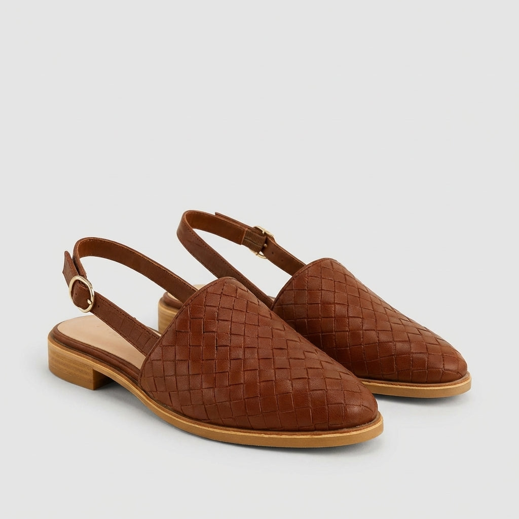 Woven Slingback Loafers – Casual Lightweight Comfort Slip-On Flats