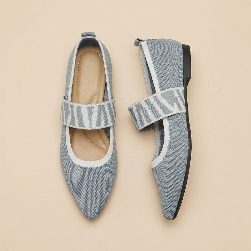 Pointed Toe Strap Flats – Breathable Casual Comfort Walking Shoes