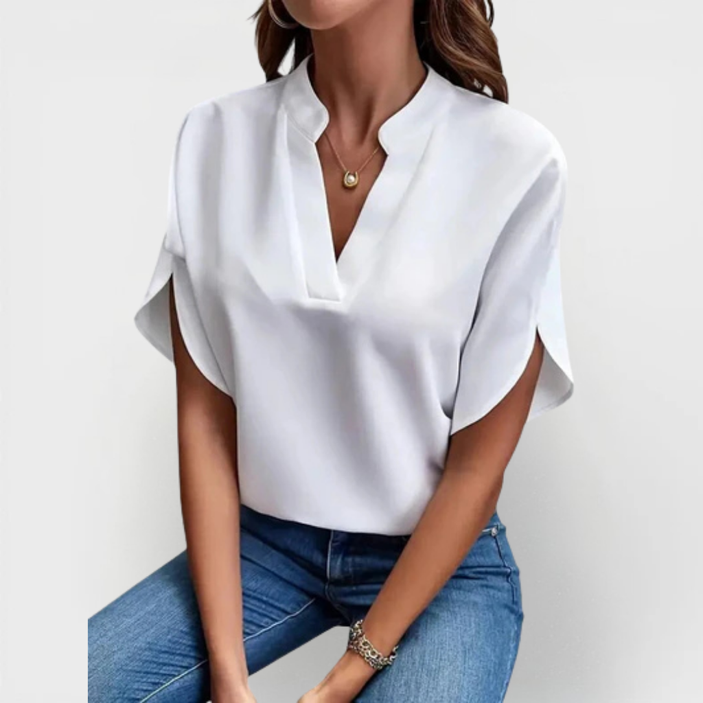 Beatrix V-Neck Shirt: Elegant Comfort for Every Day