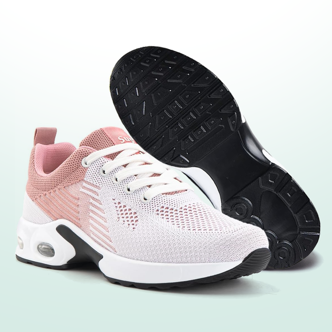 Orthopedic Walking Sneakers for Women in White and Pink