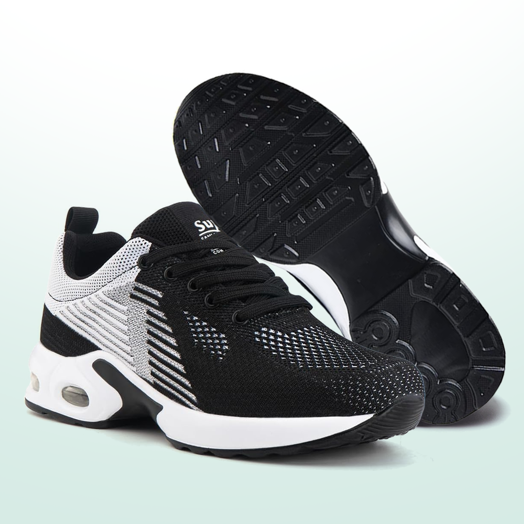 Orthopedic Walking Sneakers for Women White Black Comfort Shoes