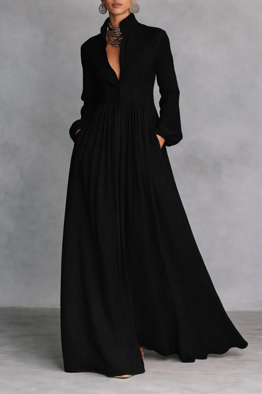 Serena Flowing Button-Front Maxi Dress for Women