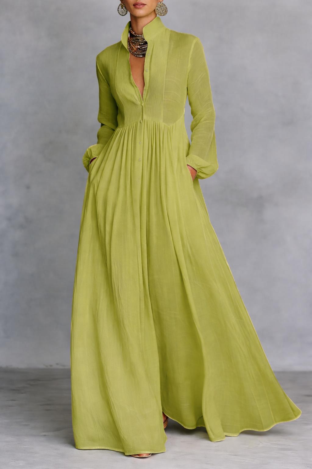 Serena Flowing Button-Front Maxi Dress for Women