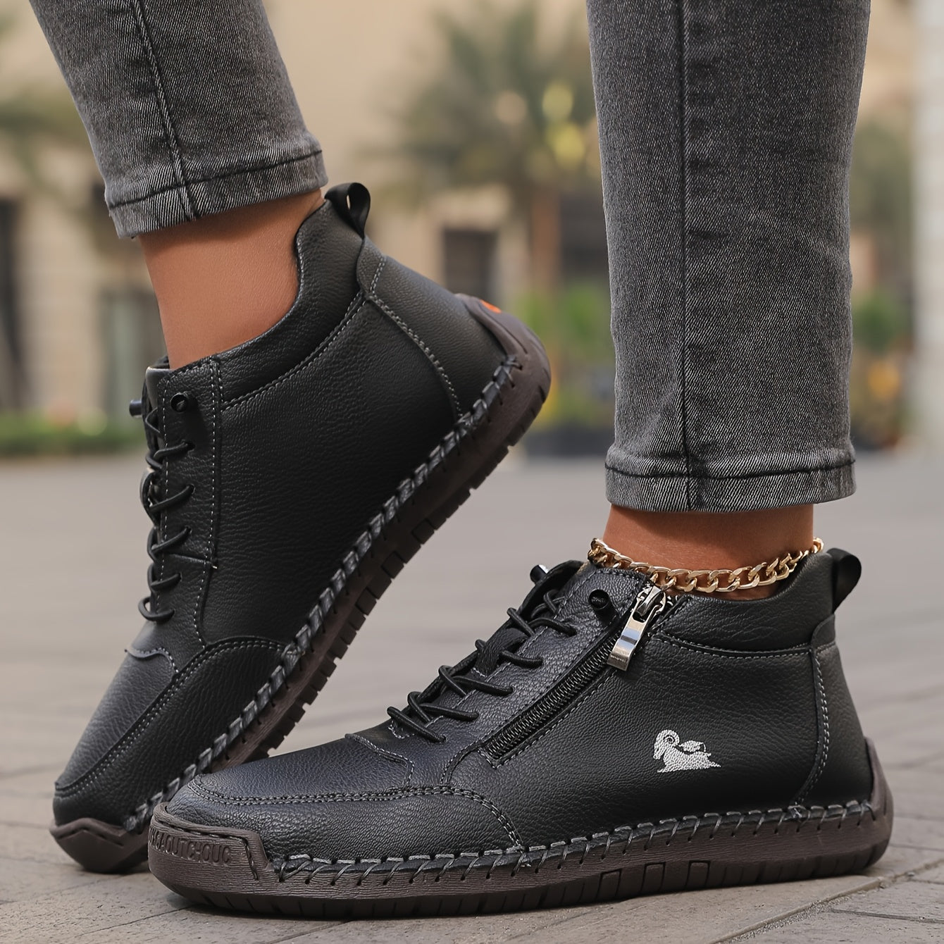 Orthopedic Walking Sneakers with Easy Side Zipper Closure