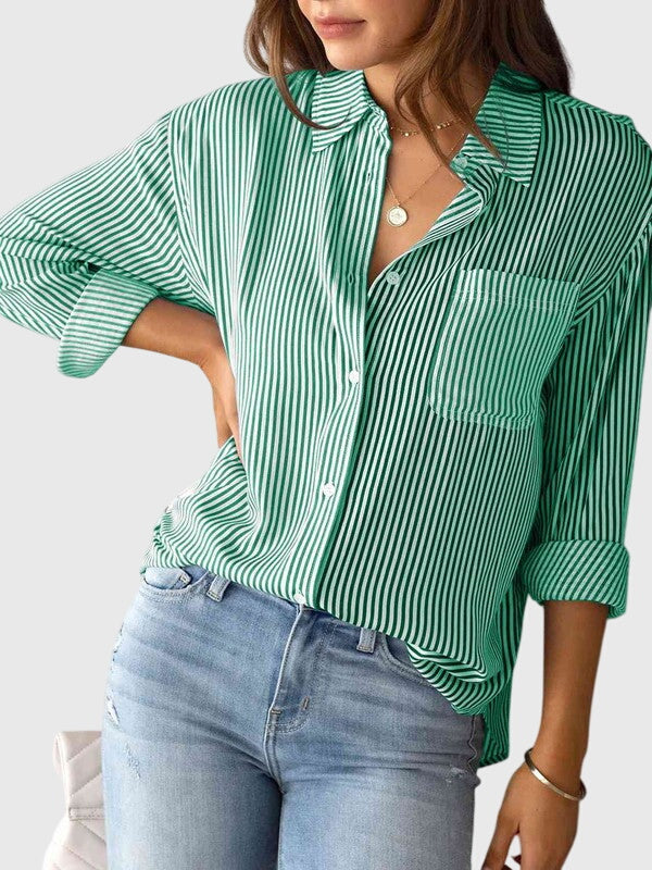 Ariana Collared Striped Shirt for Effortless Elegance