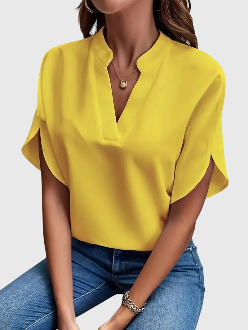 Beatrix V-Neck Shirt: Elegant Comfort for Every Day