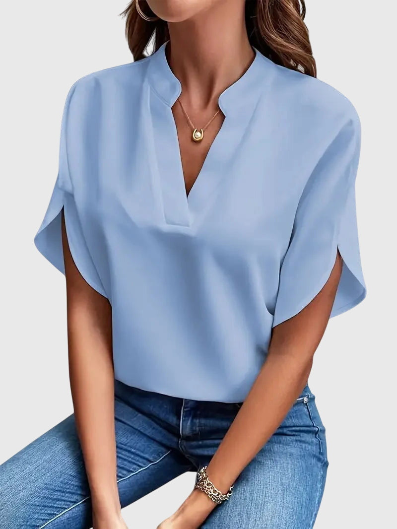 Beatrix V-Neck Shirt: Elegant Comfort for Every Day