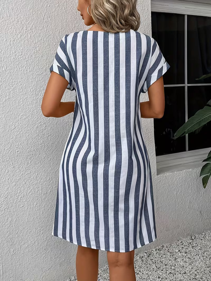 Lana - Striped Shirt Dress