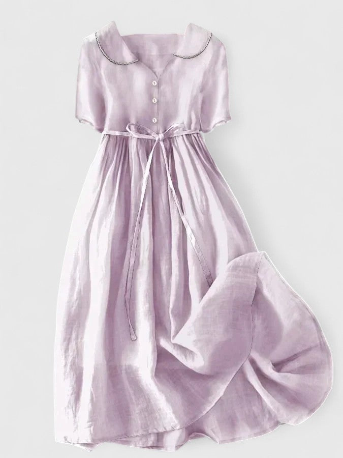 Early Spring Elegant Dress with Adjustable Lace-Up Waist