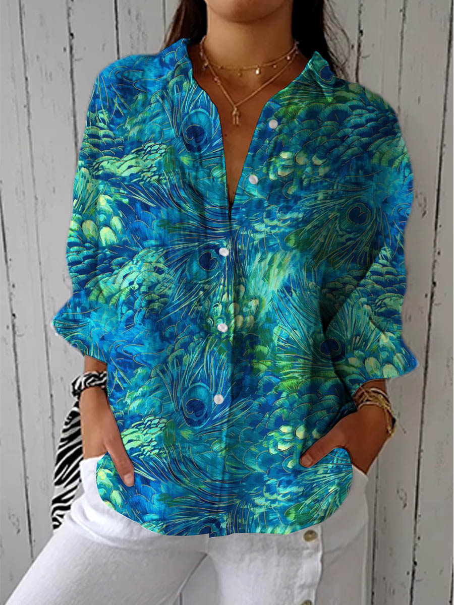 Peacock Grace Blouse: Vibrant Jewel Tones for Timeless Style