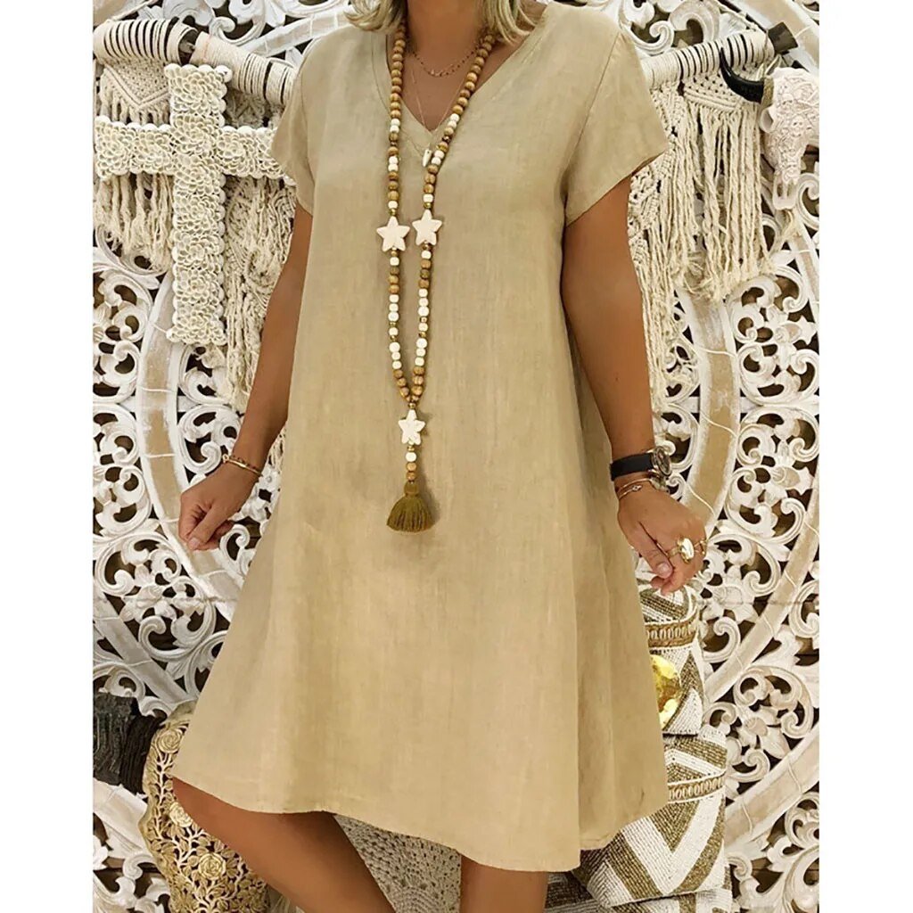 V-Neck Short Sleeve Mini Dress for Women – Beatrice