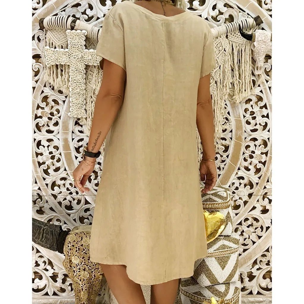 V-Neck Short Sleeve Mini Dress for Women – Beatrice