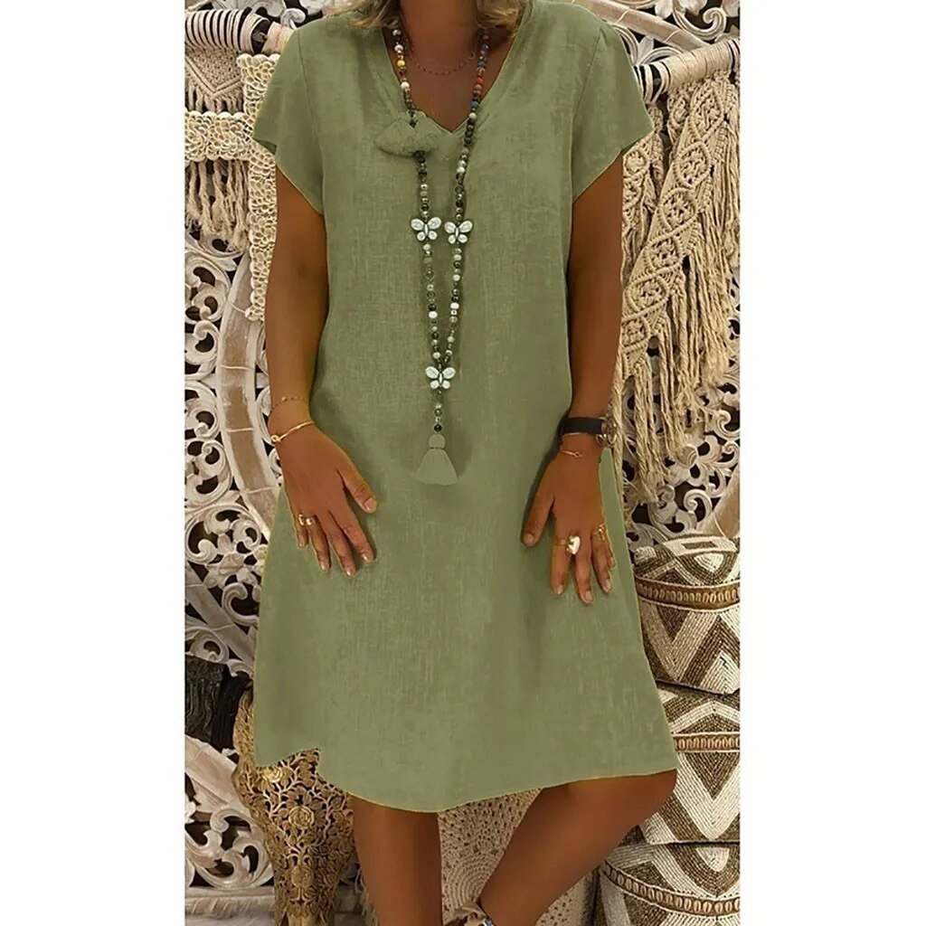 V-Neck Short Sleeve Mini Dress for Women – Beatrice