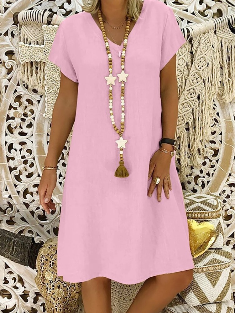 V-Neck Short Sleeve Mini Dress for Women – Beatrice