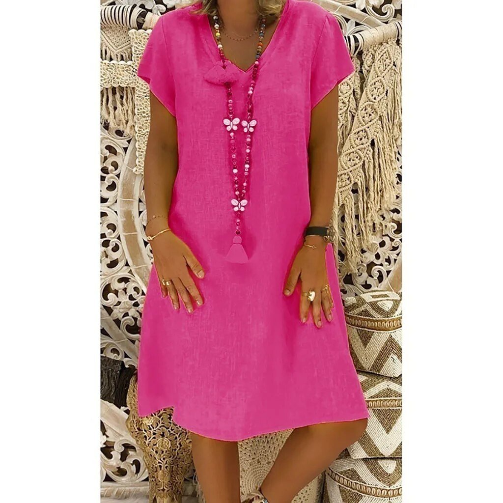 V-Neck Short Sleeve Mini Dress for Women – Beatrice