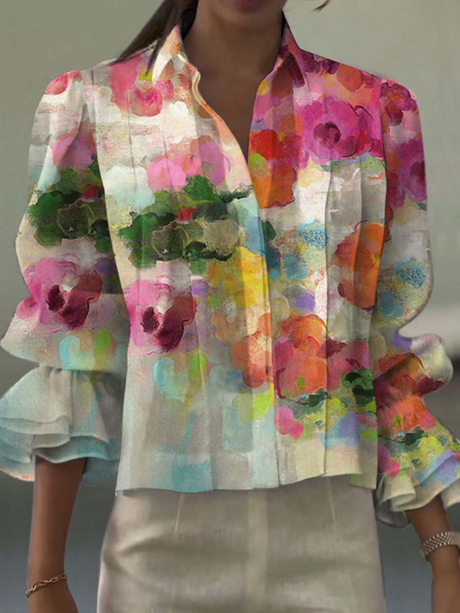 Aparecida Artistic Patchwork Blouse in Vibrant Patterns