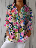 Bloom Canvas Blouse: Wearable Art for Effortless Days