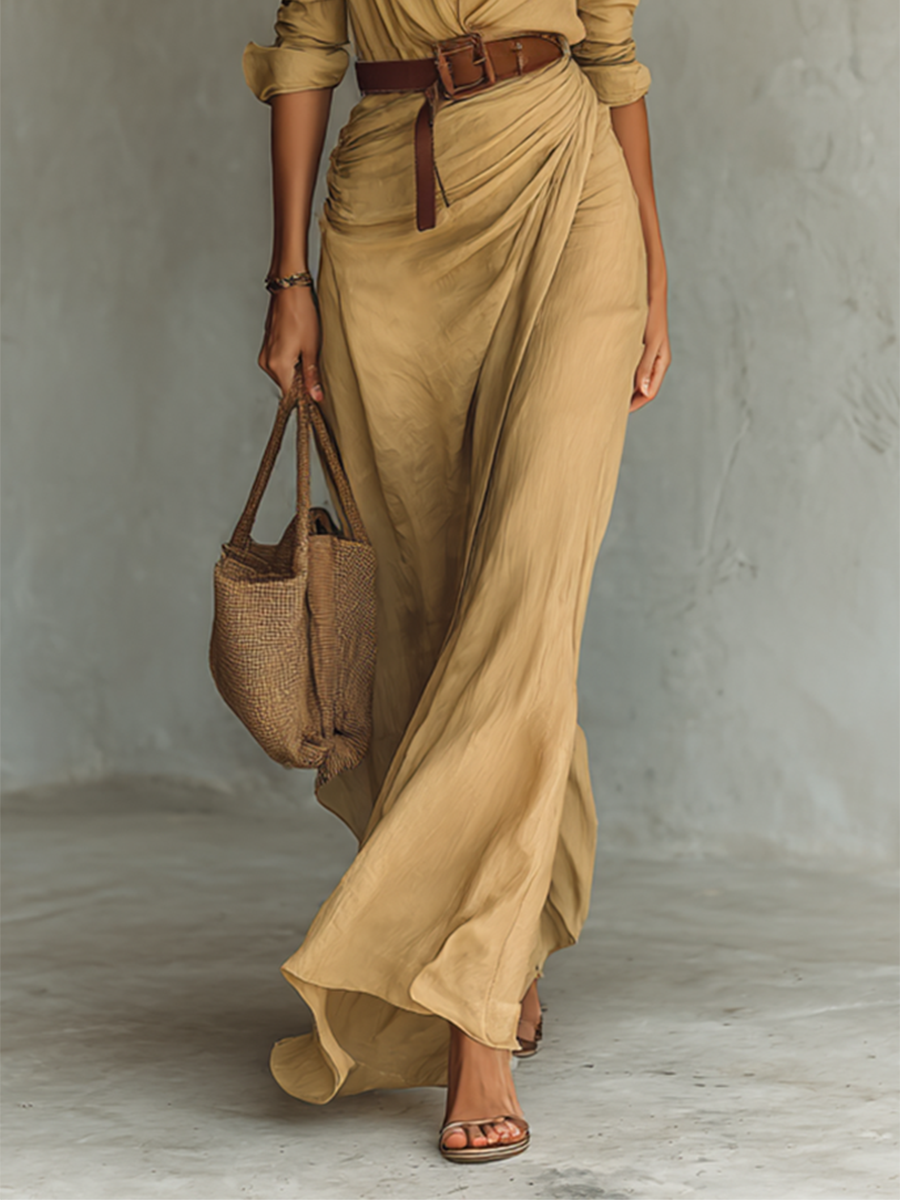Scarlett – Elegant Drape Maxi Dress