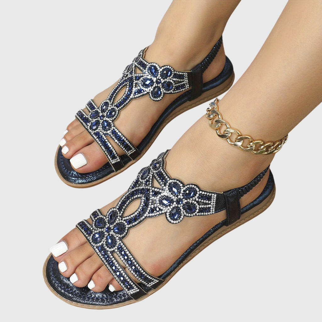 Elegant Orthopedic Sandals with Decorative Stone Detail
