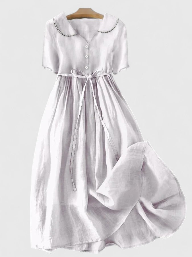 Early Spring Elegant Dress with Adjustable Lace-Up Waist