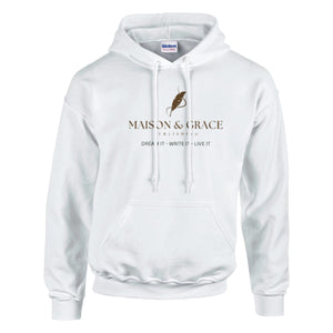 Classic Unisex Pullover Hoodie | Gildan® 18500 Print Material MAISON&GRACE PUBLISHING S White 