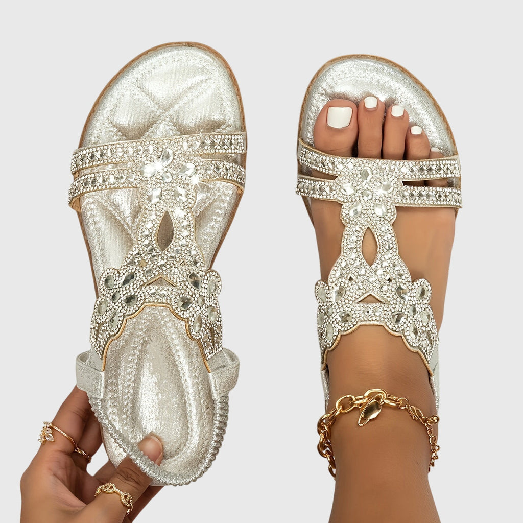Elegant Orthopedic Sandals with Decorative Stone Detail