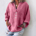 V-Neck Button-Down Blouse for Women – Evangeline