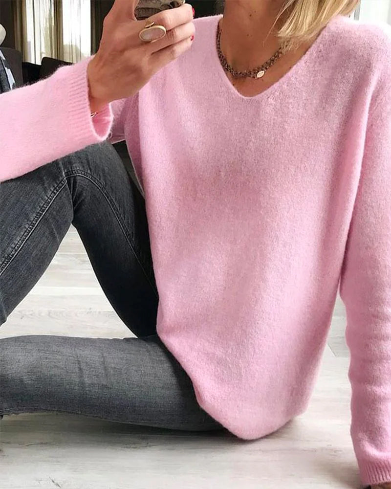 V-Neck Long Sleeve Sweater for Women – Evelina