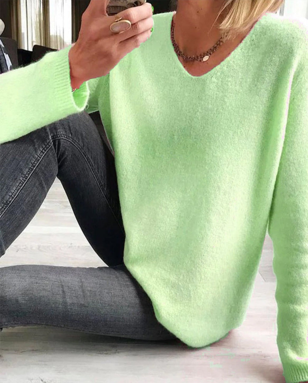 V-Neck Long Sleeve Sweater for Women – Evelina