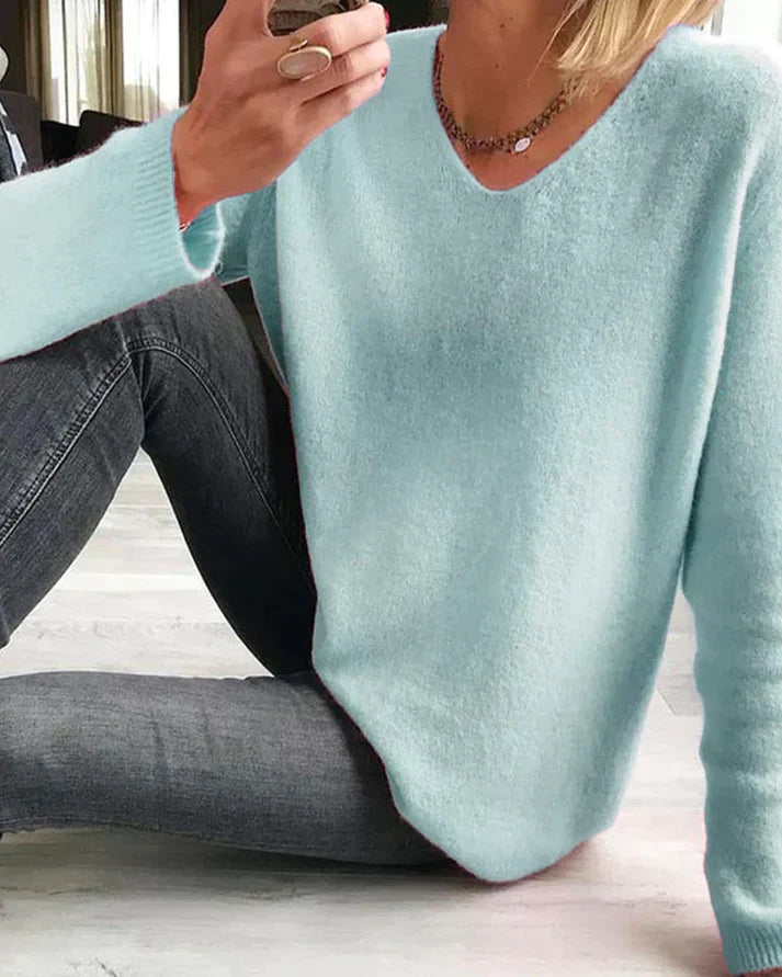 V-Neck Long Sleeve Sweater for Women – Evelina