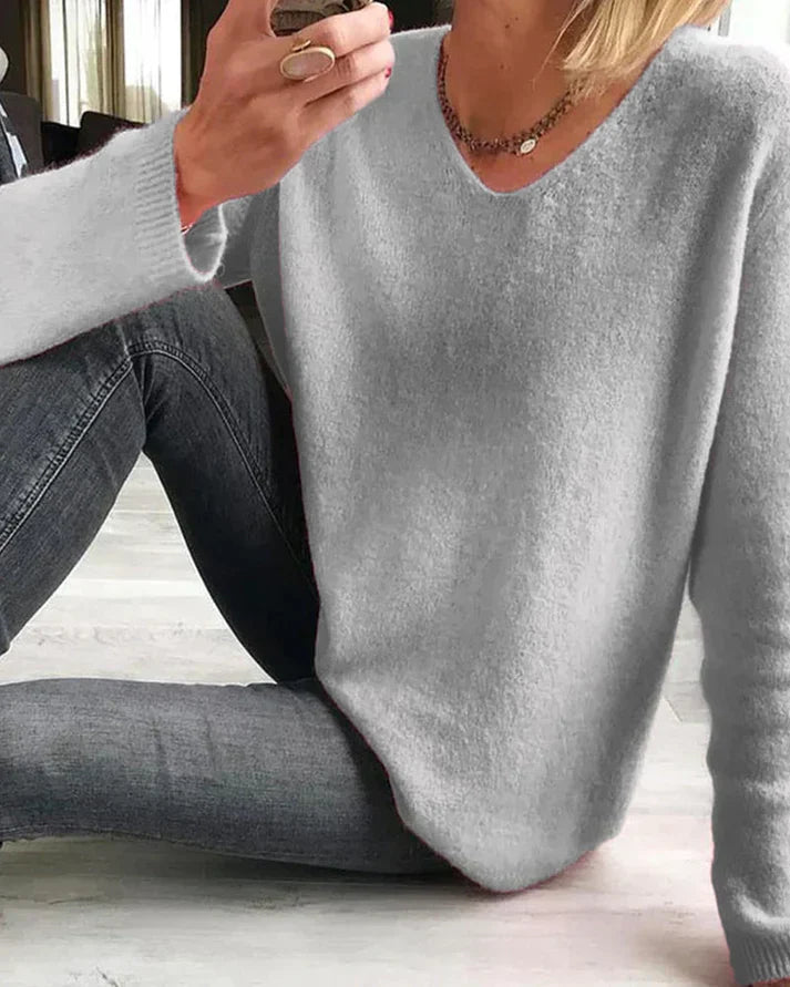 V-Neck Long Sleeve Sweater for Women – Evelina